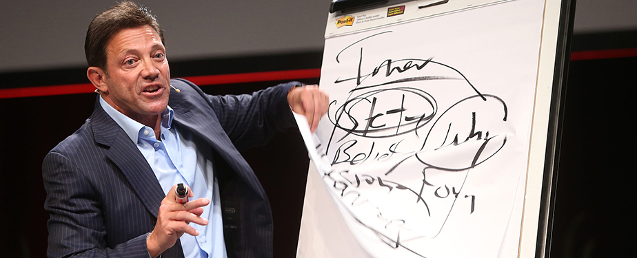 GOLD COAST, AUSTRALIA - JUNE 1:  (EUROPE AND AUSTRALASIA OUT) Motivational speaker Jordan Belfort speaks on 'The Art of Prospecting' at a real estate agents' conference at the Gold Coast Convention Centre on June 1, 2014 on the Gold Coast, Australia. (Photo by Jono Searle/Newspix/Getty Images)